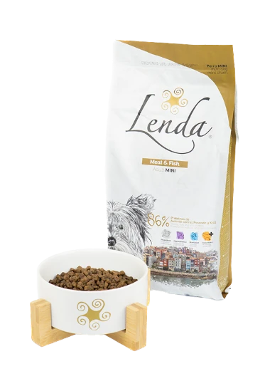 Bowl and pet food package Lenda mini Meat & Fish